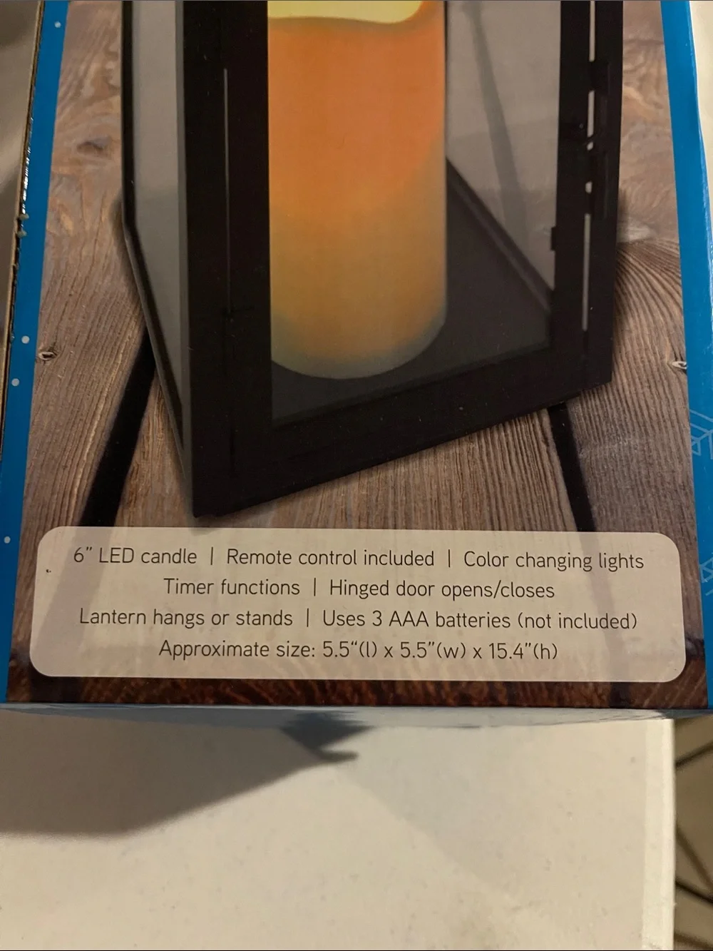 Black LED Flameless Lantern